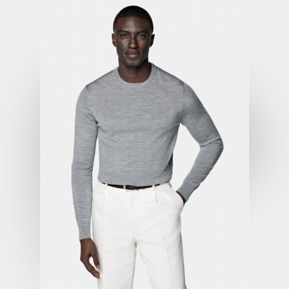 Suitsupply Merino Wool Sweater Gray size S Men - Picture 1 of 8